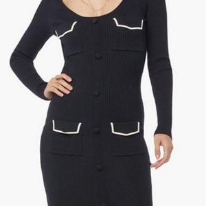 JustFab midi black sweater dress, size L